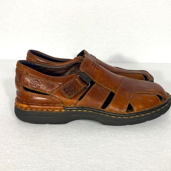 Streetcars Brown Leather Hook Loop Fisherman Sandal Comfort Men Shoe Size 11 main image 12